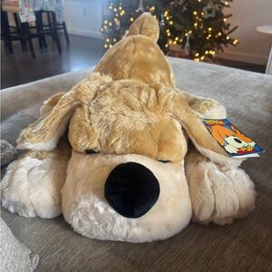 FAO Schwarz Plush Patrick Pup Toy with Original Tags- Brown and Cream